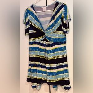 K. Jordan Striped Shark Bite Top Tunic.  Size 1X